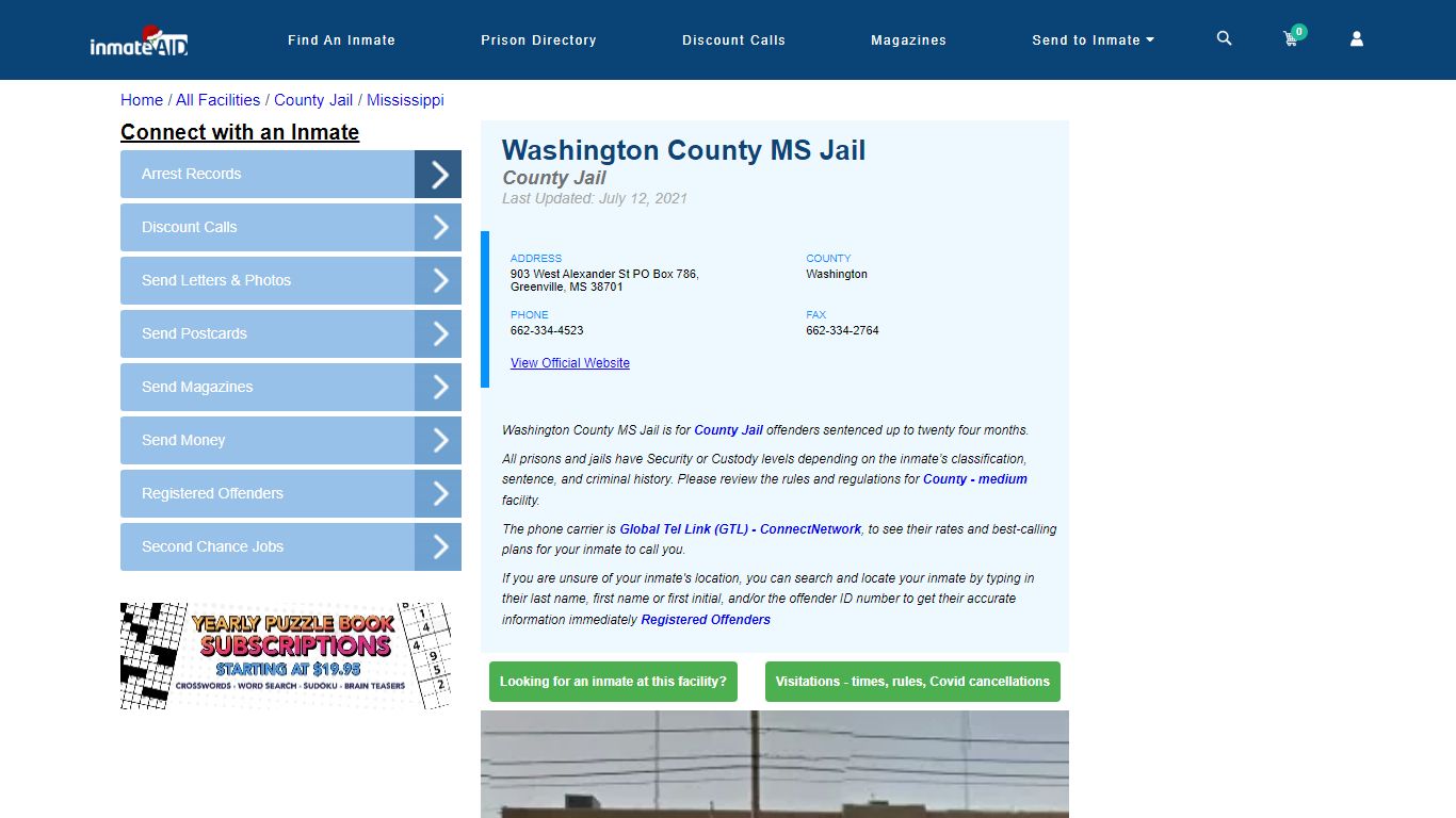 Washington County MS Jail - Inmate Locator - Greenville, MS